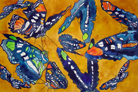 Steffens watercolor painting - Butterflies